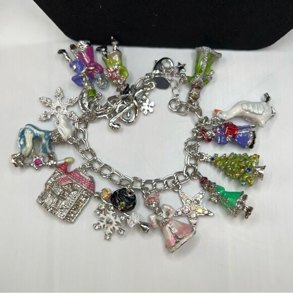 Kirks Folly Holiday Charm Bracelet Charles Dickens “A Christmas Carol” - Picture 1 of 16